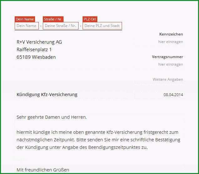 Überraschen Versicherung Kündigen Vorlage Word – Kebut