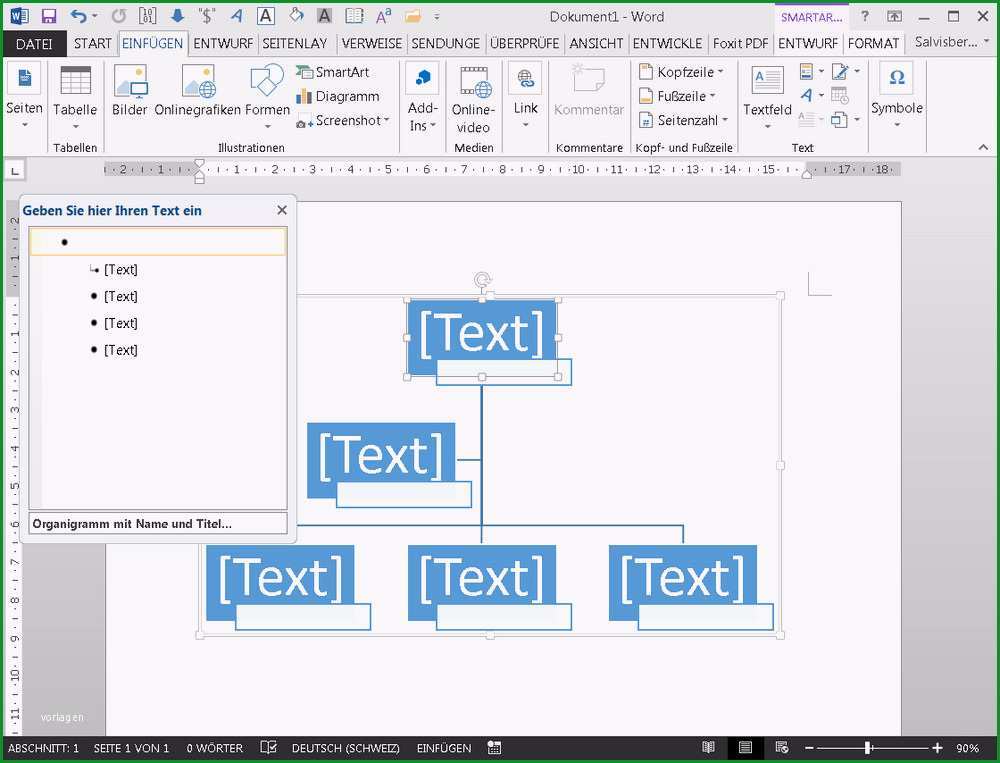 wie erstelle ich in word excel ein organigramm