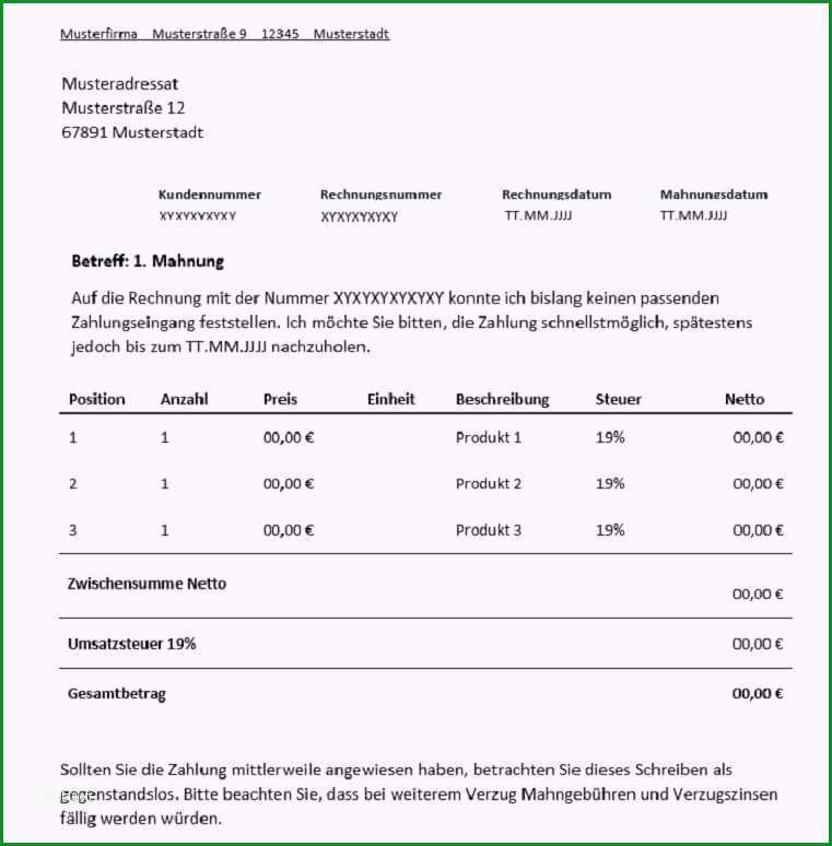 1 mahnung fr freiberufler vorlage mustermahnung schreiben vorlage