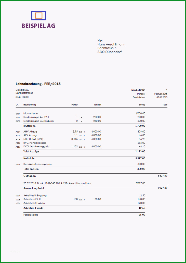 lohnabrechnung beispiel