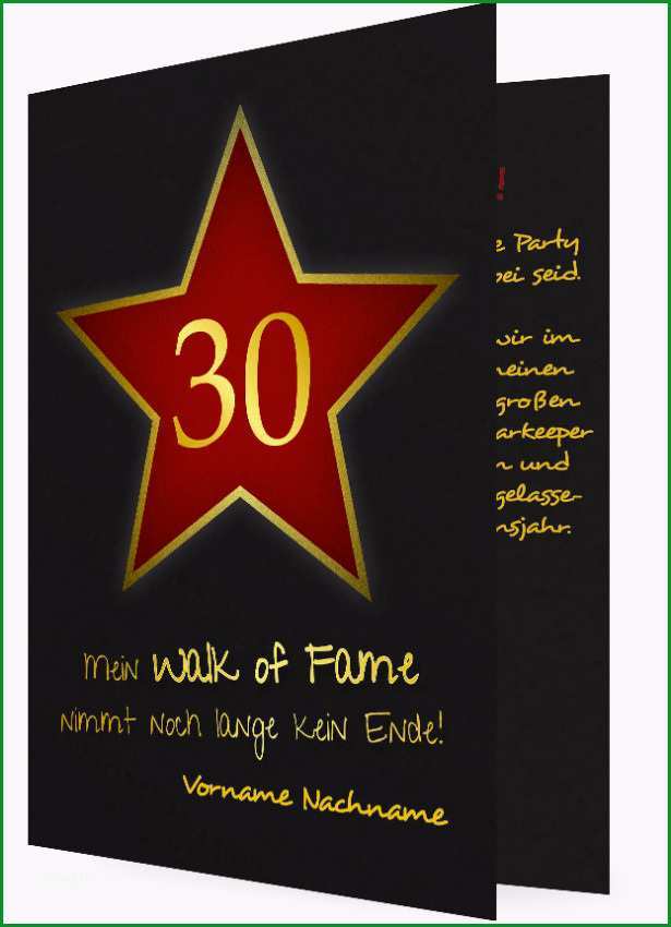 30 Geburtstag Vorlage Einladung Walk of fame 1050