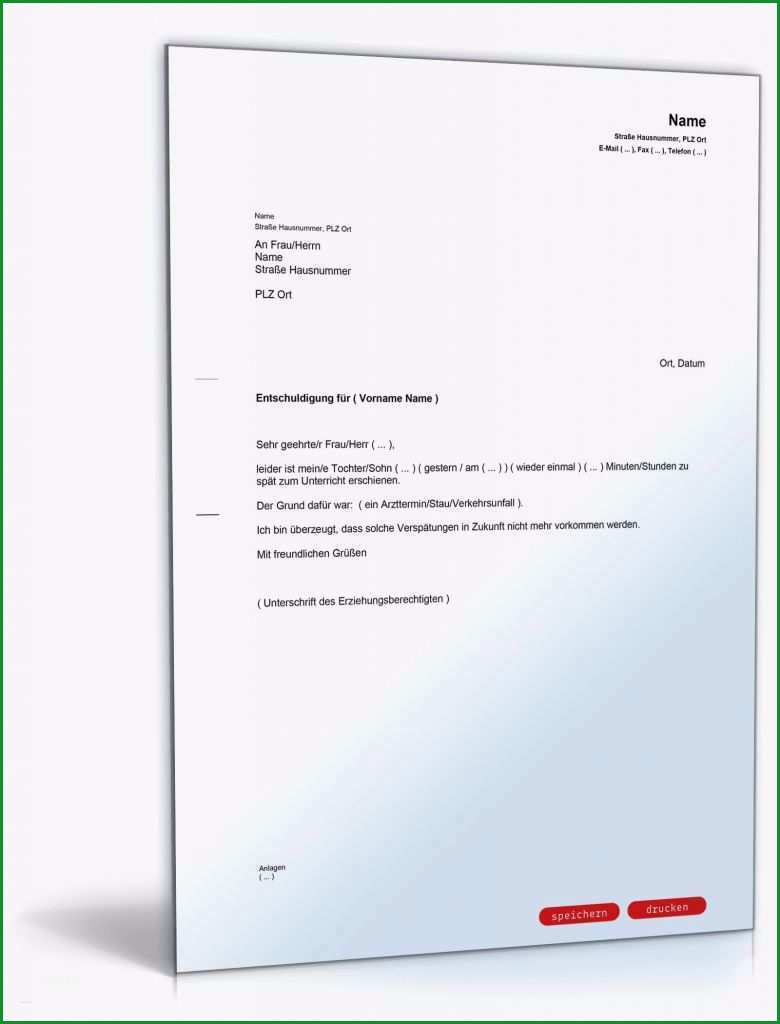 entschuldigung schule vorlage pdf