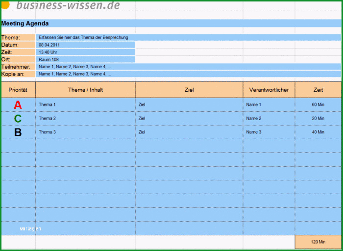 meeting agenda aufstellen