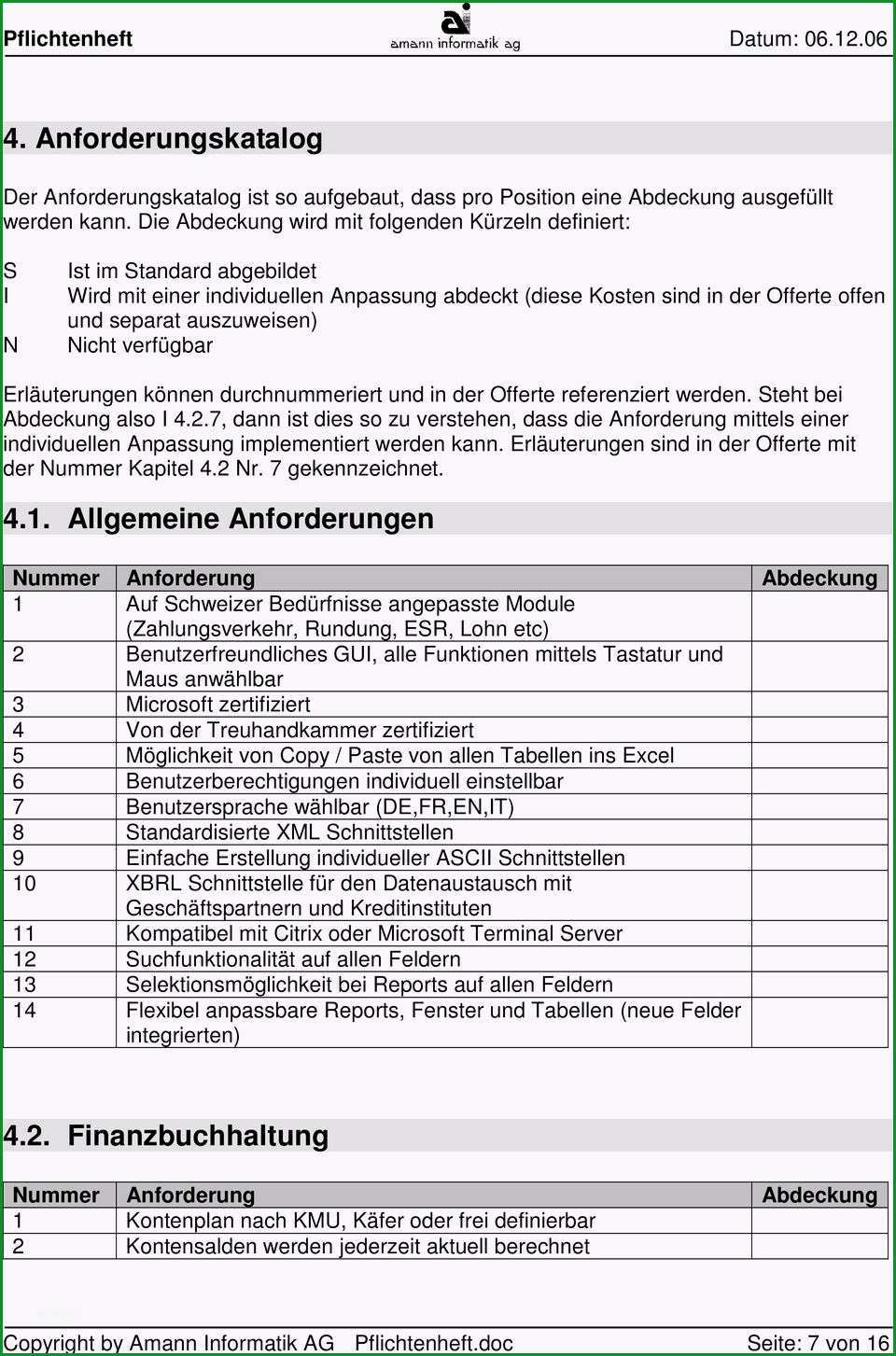 anforderungskatalog vorlage excel