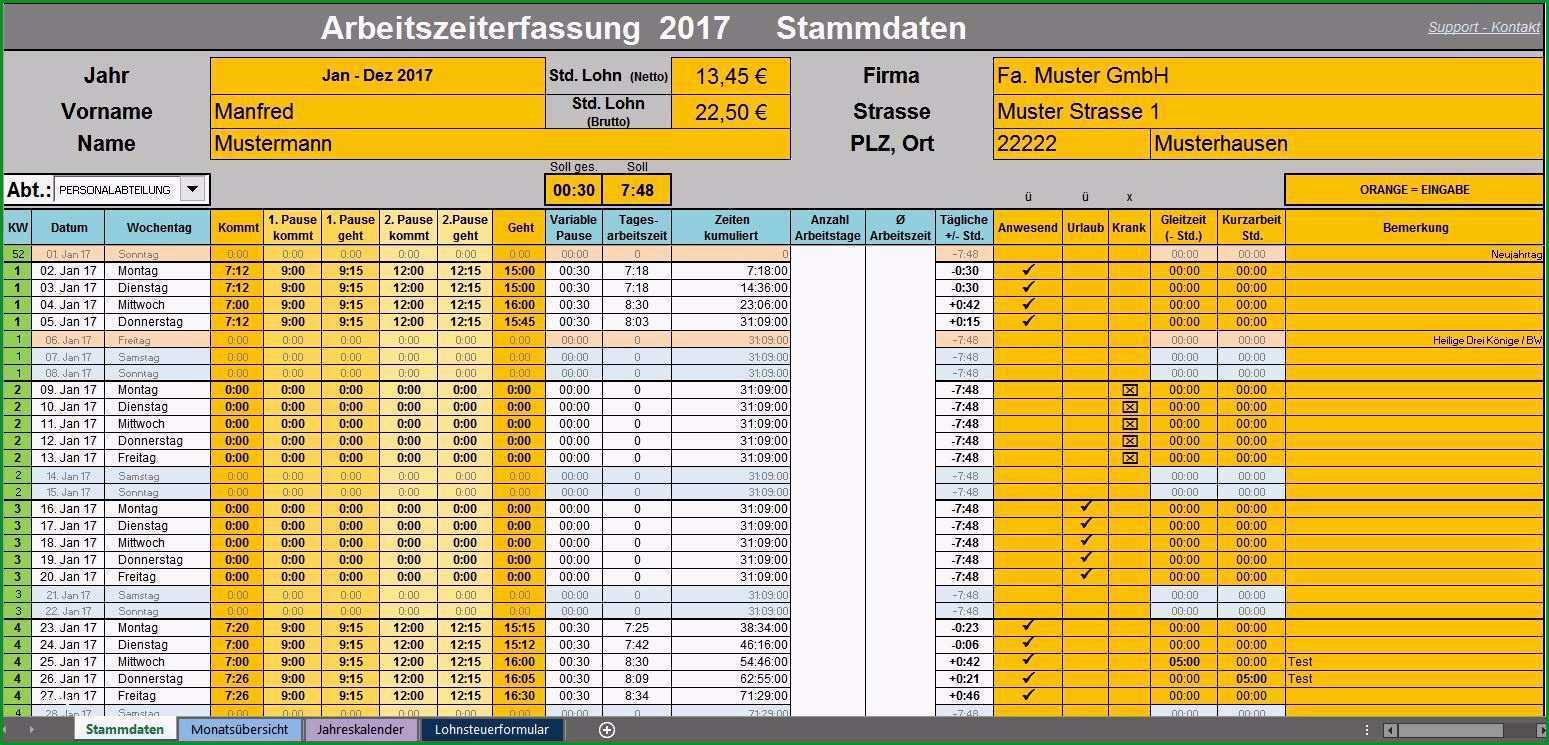 arbeitszeit berechnen excel