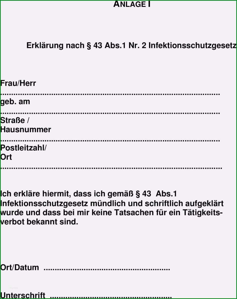 belehrung nach 43 infektionsschutzgesetz vorlage schonste belehrung gemas 43 abs 1 nr 1 infektionsschutzgesetz