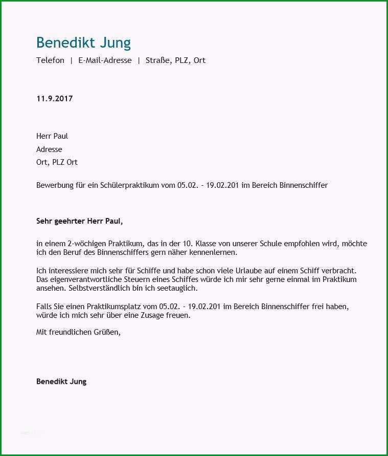 bewerbung schulerpraktikum vorlage gut bewerbung fur das schulerpraktikum muster und tipps