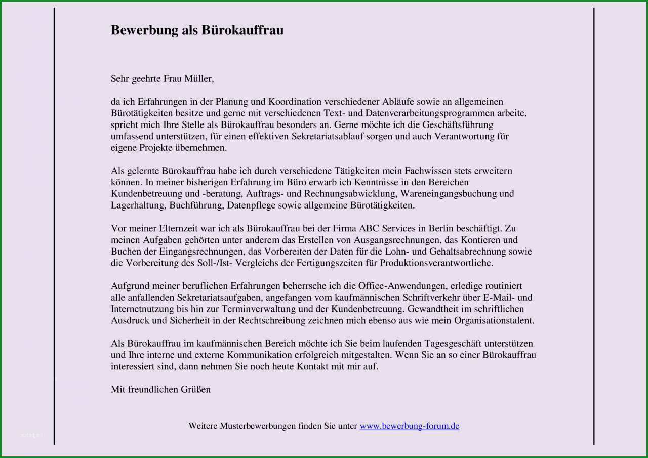 bewerbung buerokauffrau