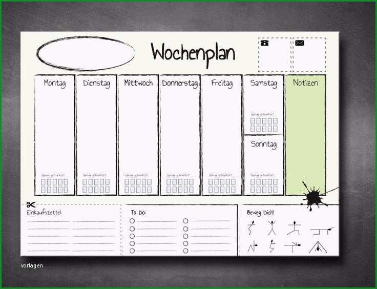 wochenplan vorlage