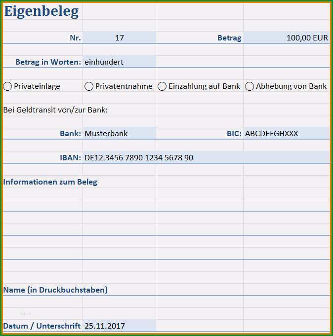 eigenbeleg vorlage pdf inspiration 7 eigenbeleg vorlage