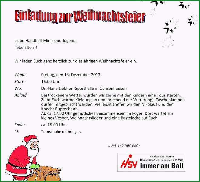 einladung zur weihnachtsfeier text