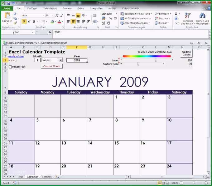 excel calendar templateftonic