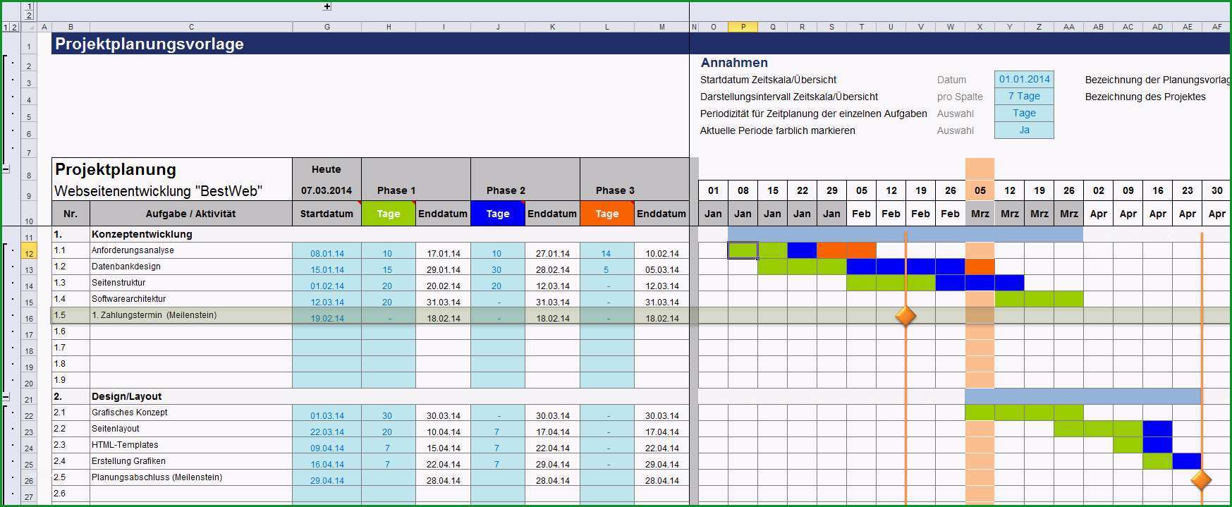 excel projektplanungs tool