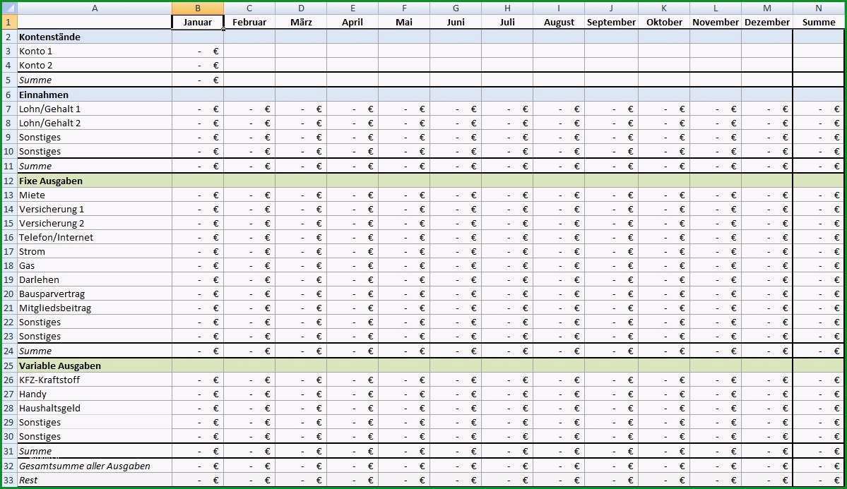 excel tabelle vorlage erstellen