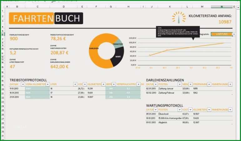 fahrtenbuch vorlage excel