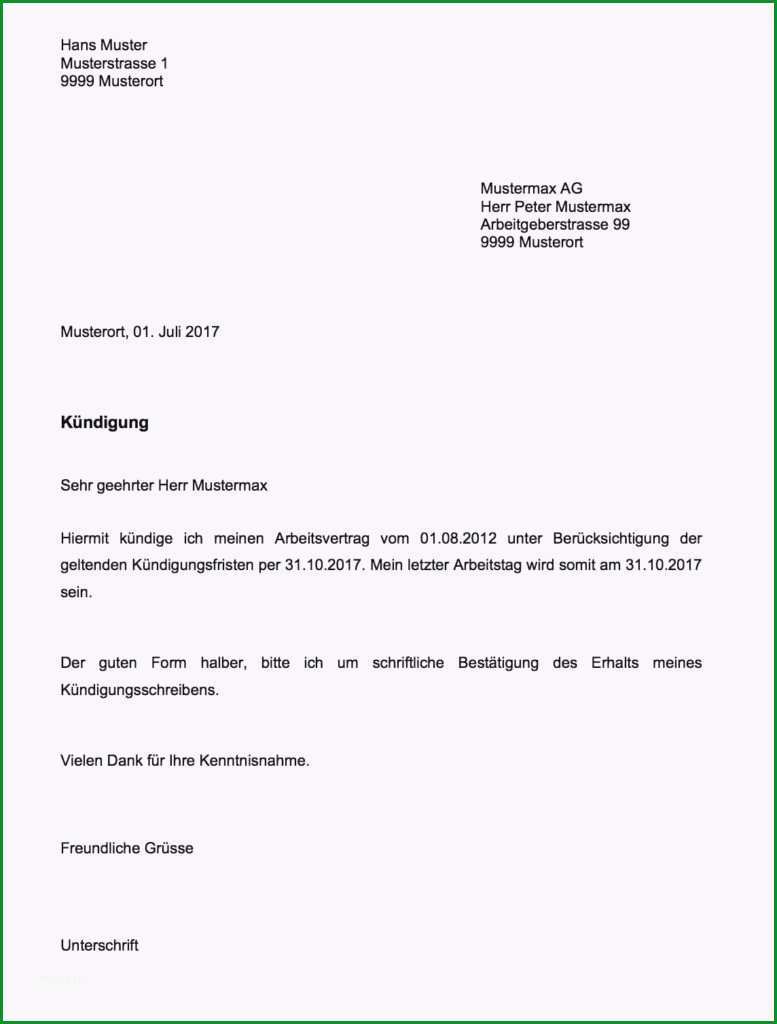 kurzbrief vorlage zum ausdrucken