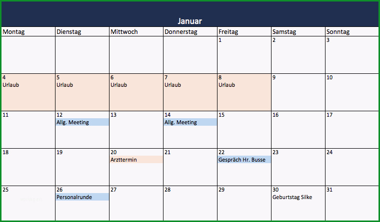 einfachste art einen excel kalender zu erstellen