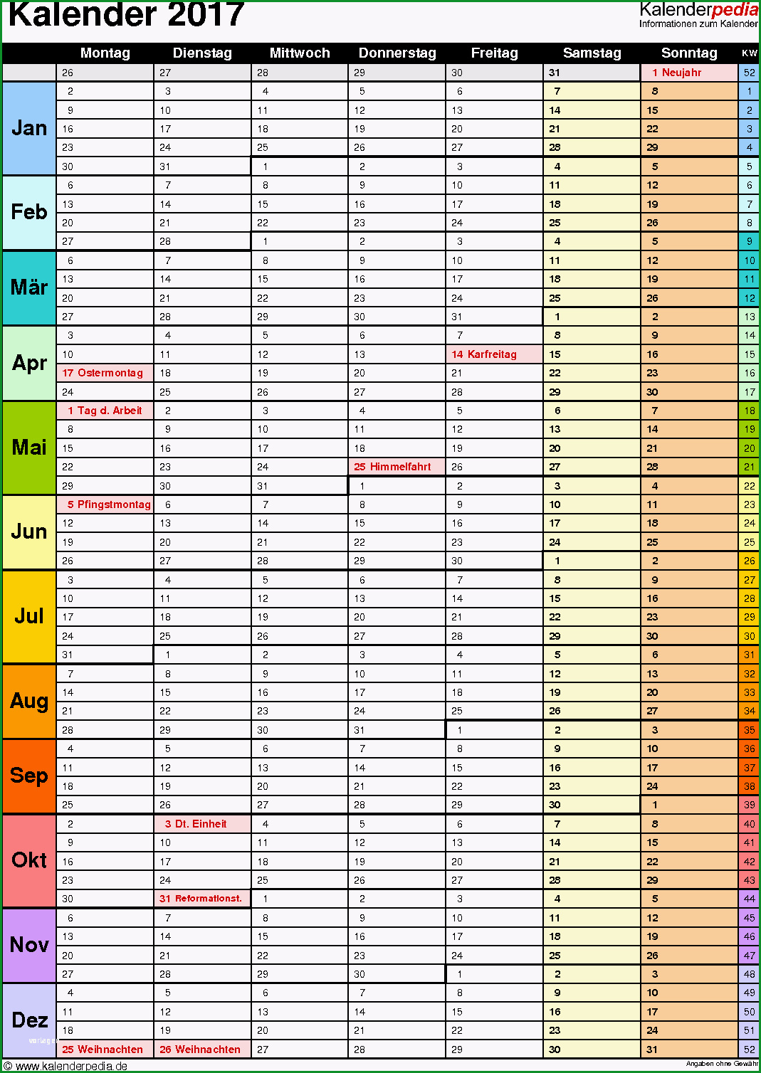 kalender 2017 excel vorlagen