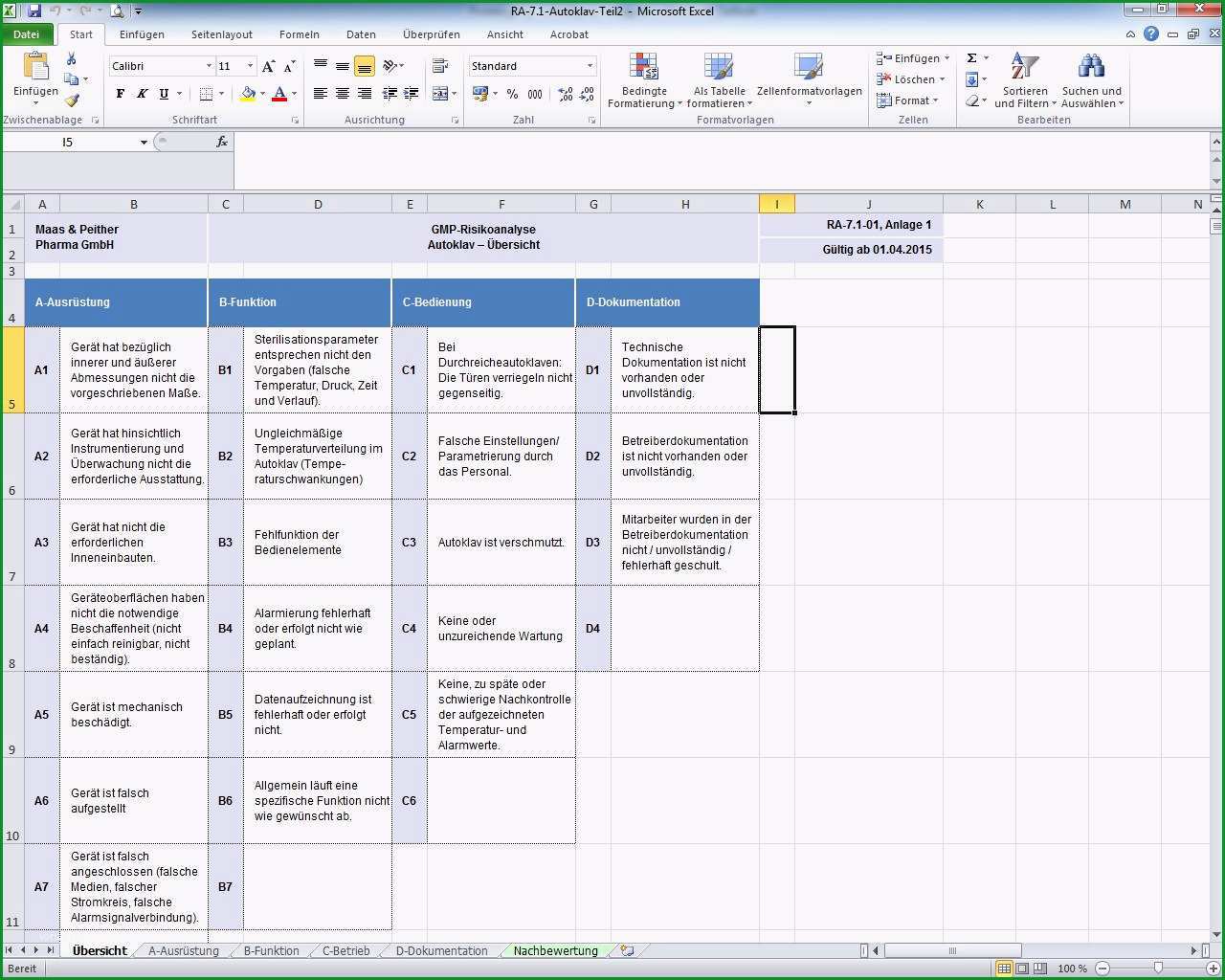 lastenheft vorlage excel