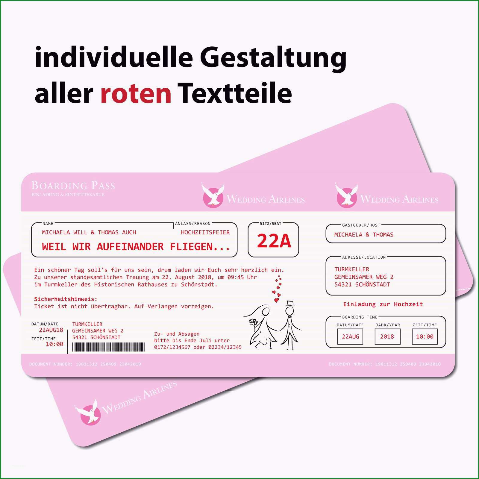 flugticket vorlage geschenk