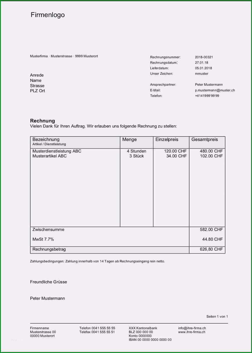 privatperson rechnung vorlage best of rechnungsvorlage schweiz im word and excel format kostenlos