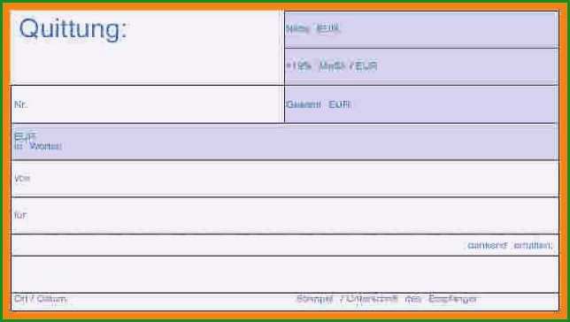 quittung vorlage pdf