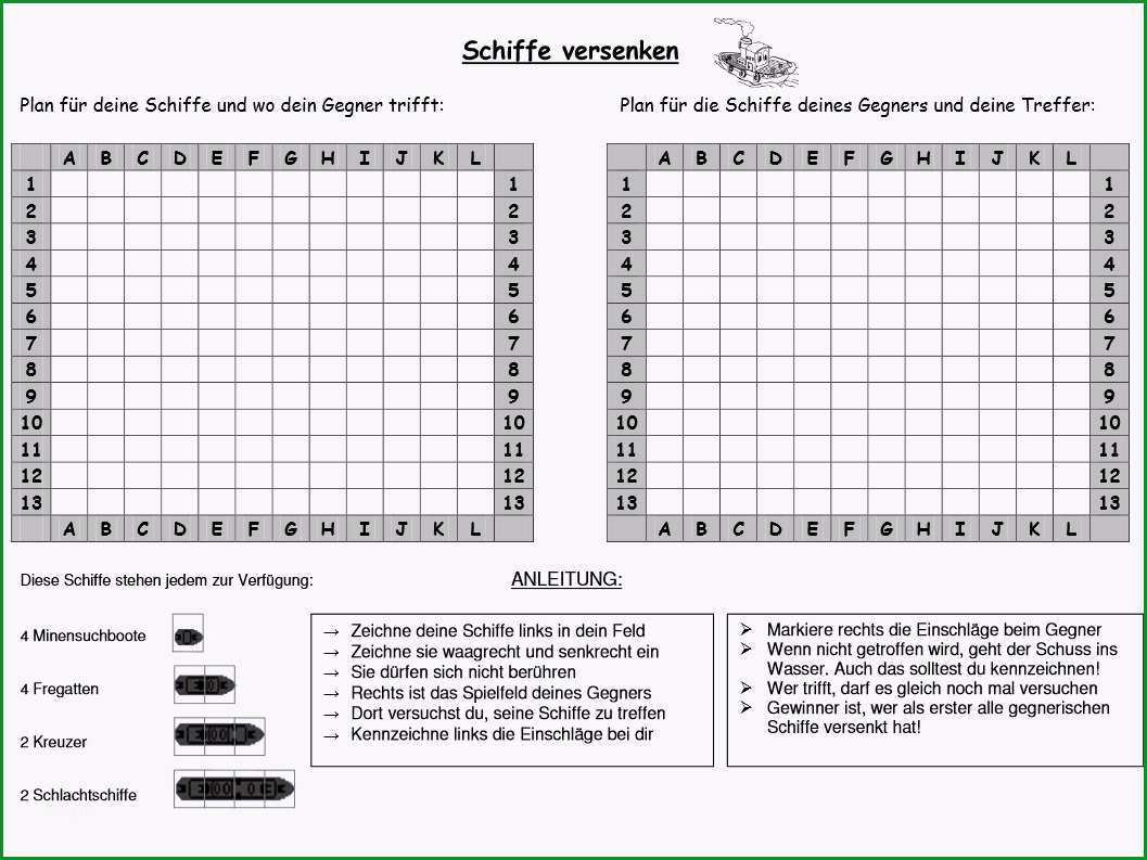 Ungewöhnlich Schiffe Versenken Pdf Vorlage Download Chip