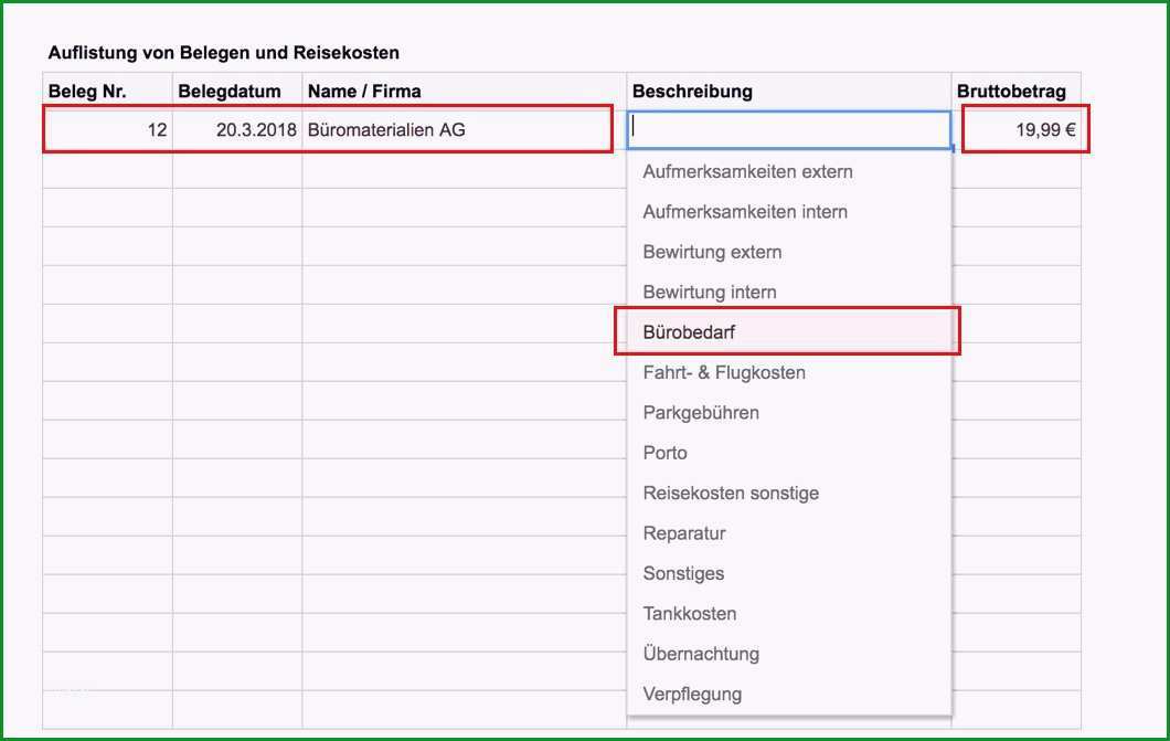 auslagenerstattung vorlage