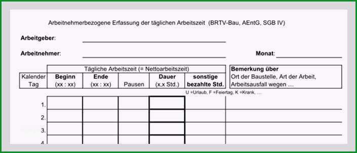 stundenzettel baustelle vorlage