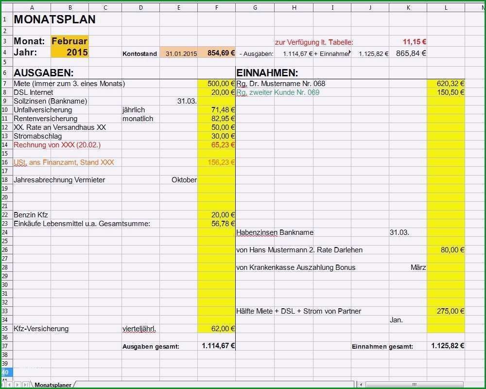 t konten vorlage excel