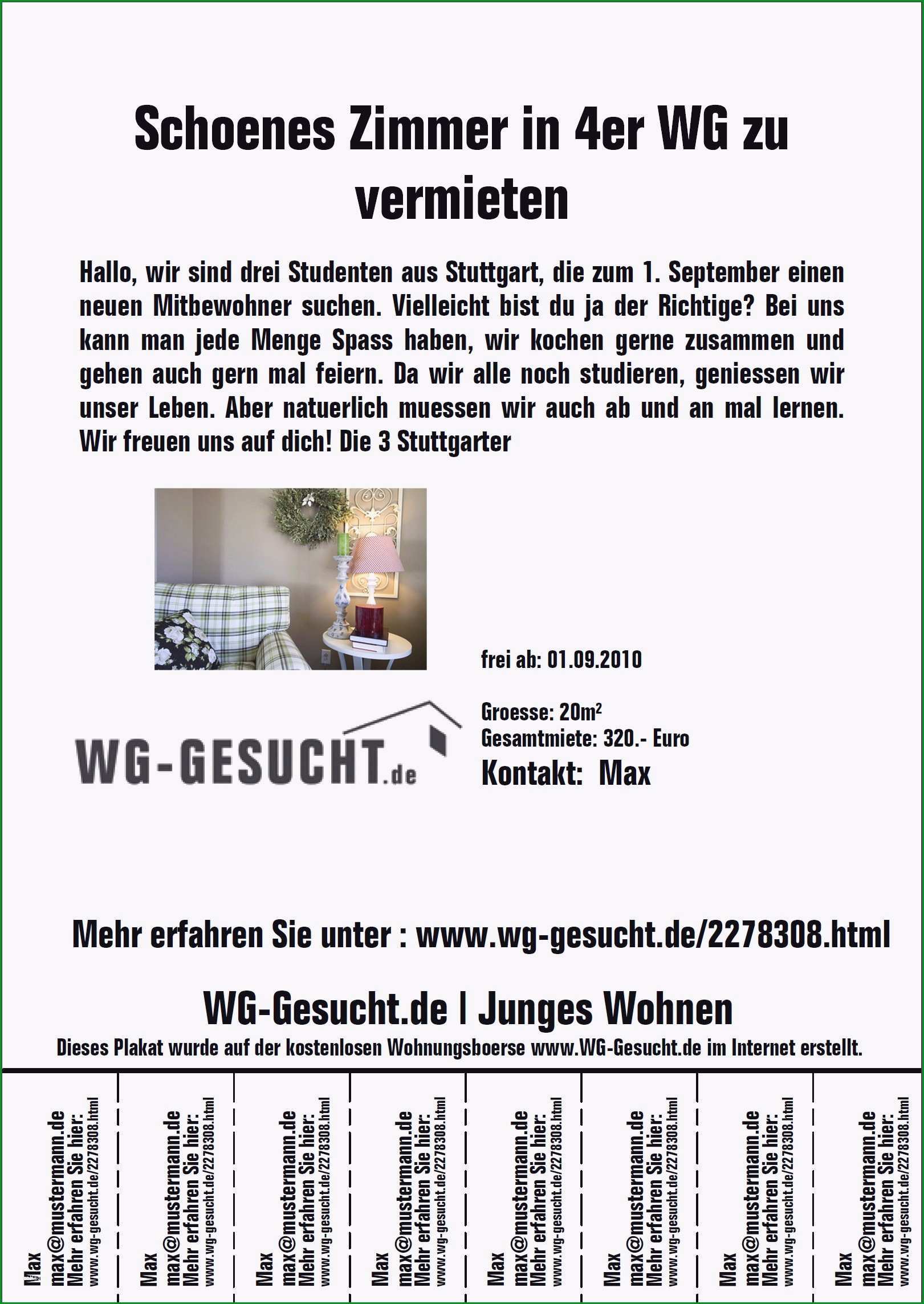 wohnungsanzeige vorlage