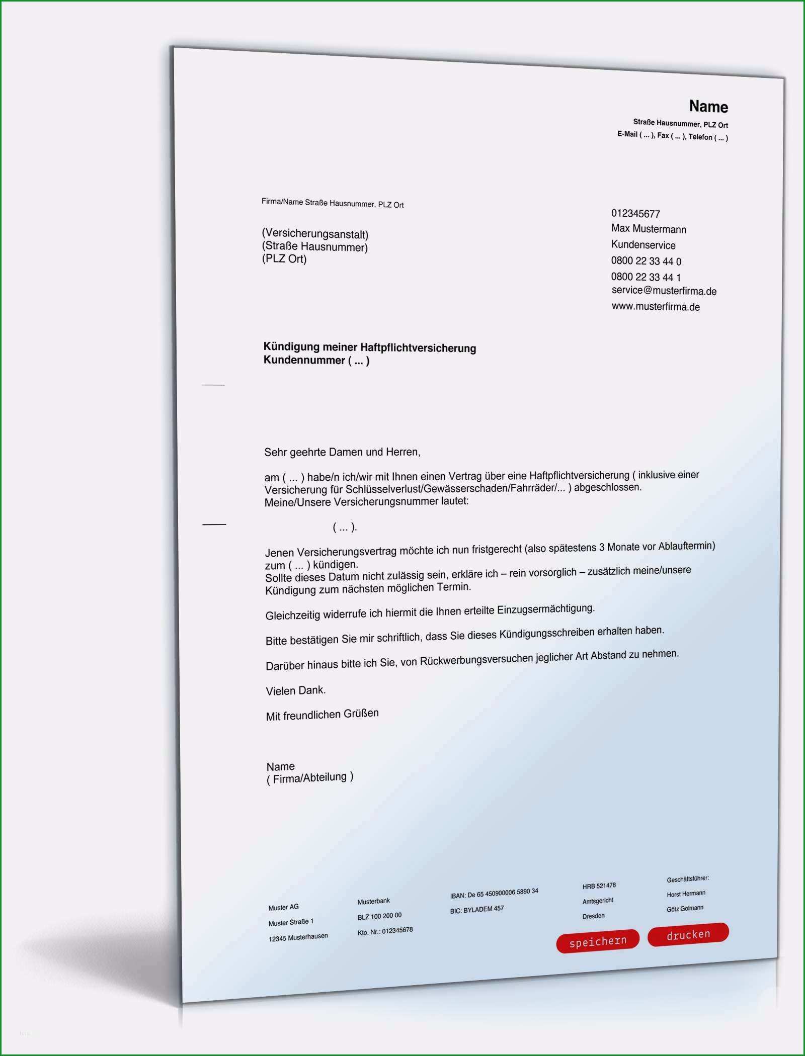 versicherung kundigen vorlage neu kundigung haftpflichtversicherung