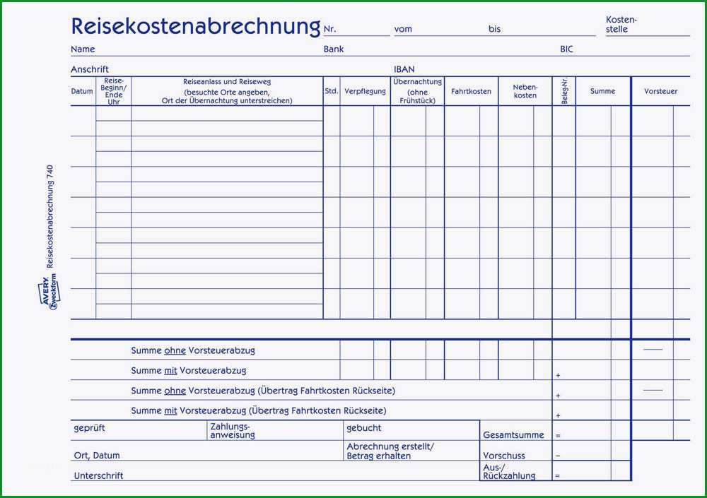 vorlage formular fur nstreiseantrag reisekostenabrechnung und 2