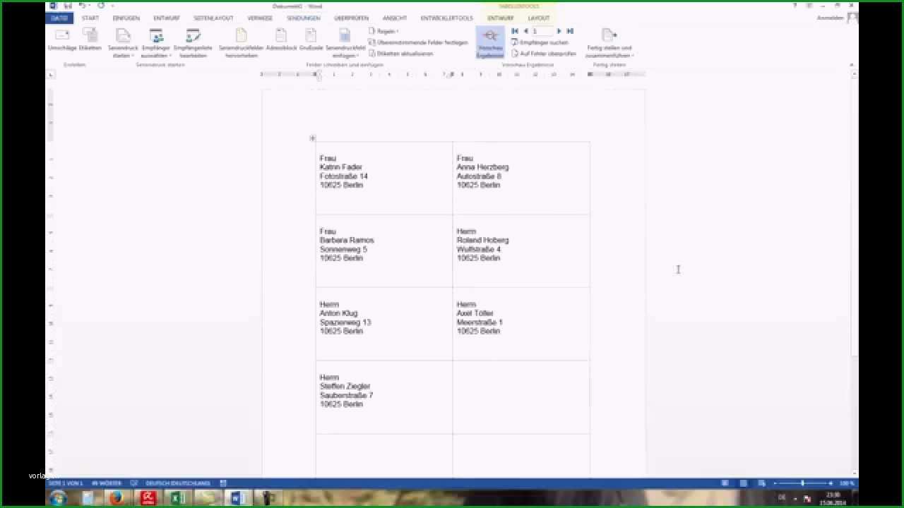 Ungewöhnlich Word 2010 2013 Etiketten Vorlage Erstellen &amp; Seriendruck