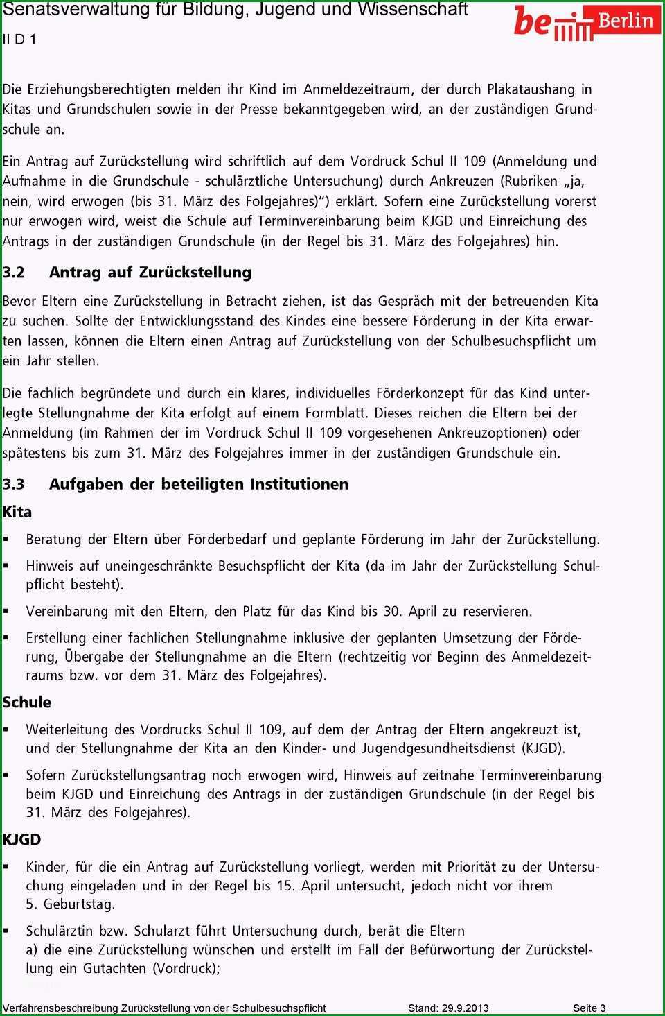 Ungewöhnlich Zurückstellung Von Der Schulbesuchspflicht Pdf