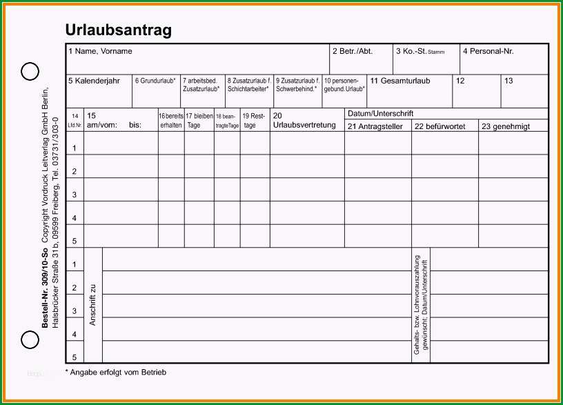 10 urlaubsantrag vorlage excel