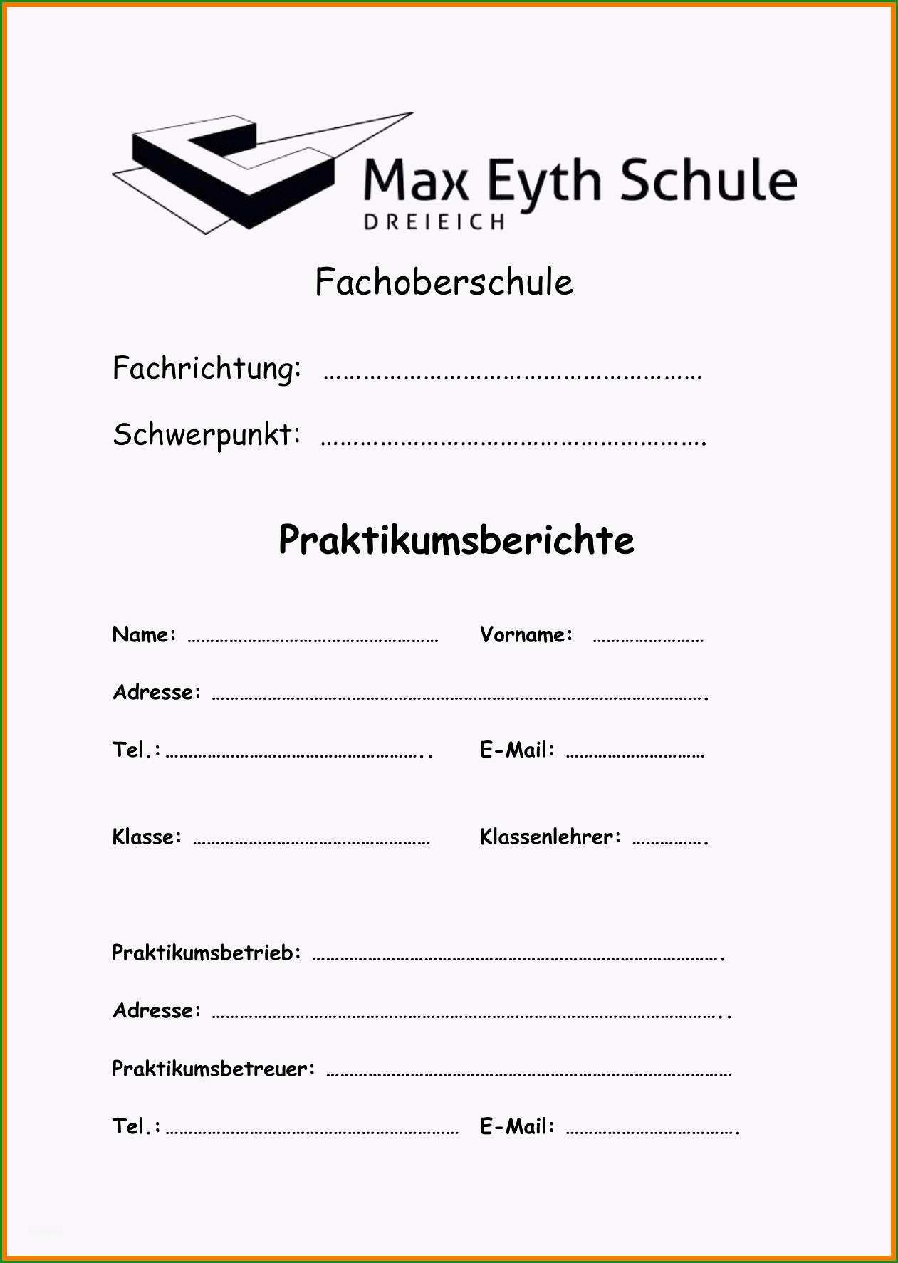 15 deckblatt praktikumsbericht studium