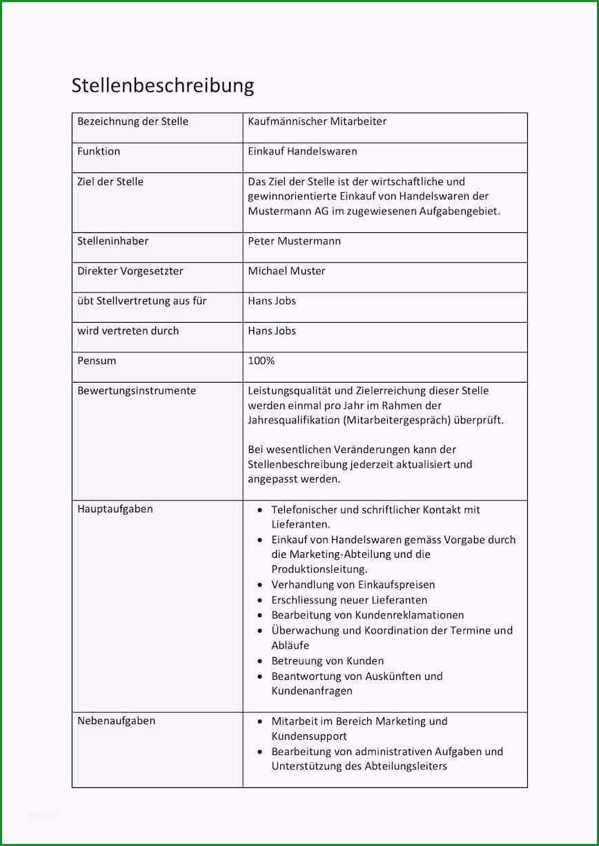 20 arbeitsplatzbeschreibung muster kostenlos