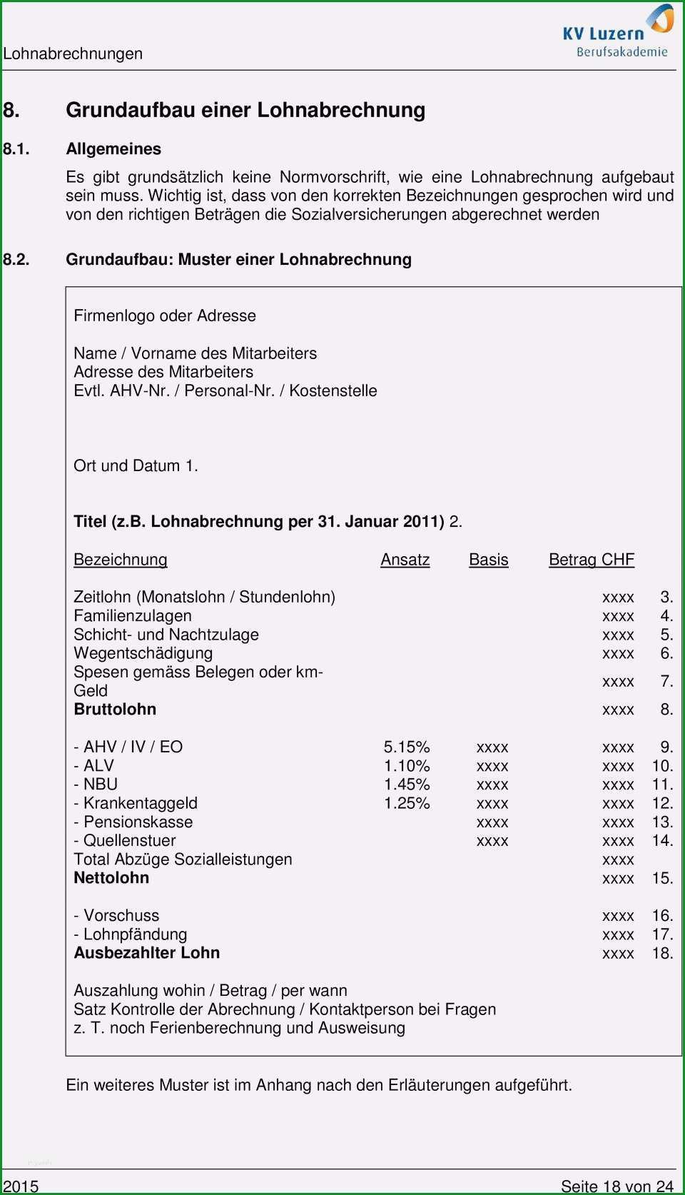 20 lohnabrechnung muster word