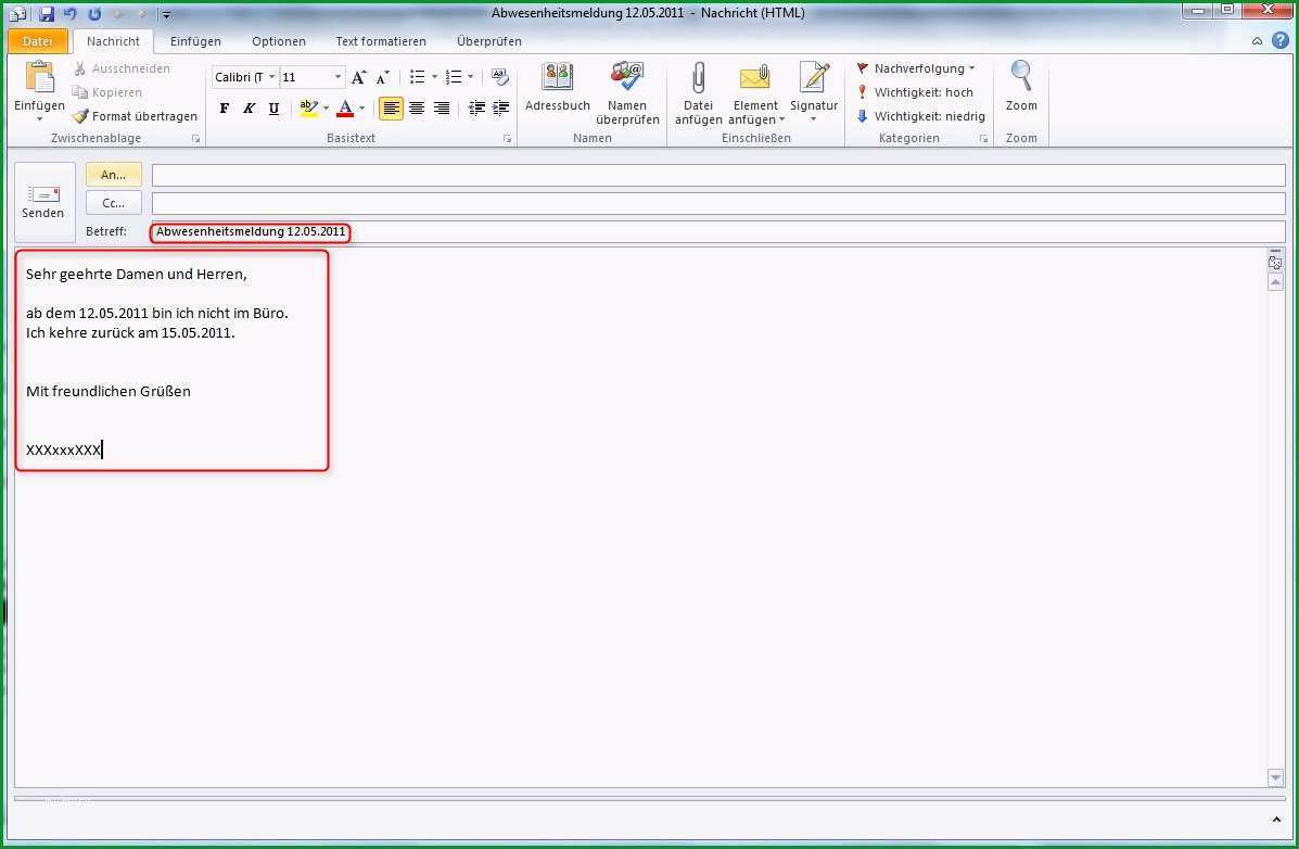abwesenheitsnotiz in outlook einrichten 2