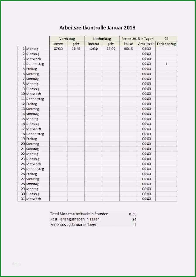 arbeitsstunden pro monat vorlage elegant zeiterfassung 2018 excel vorlagen fur