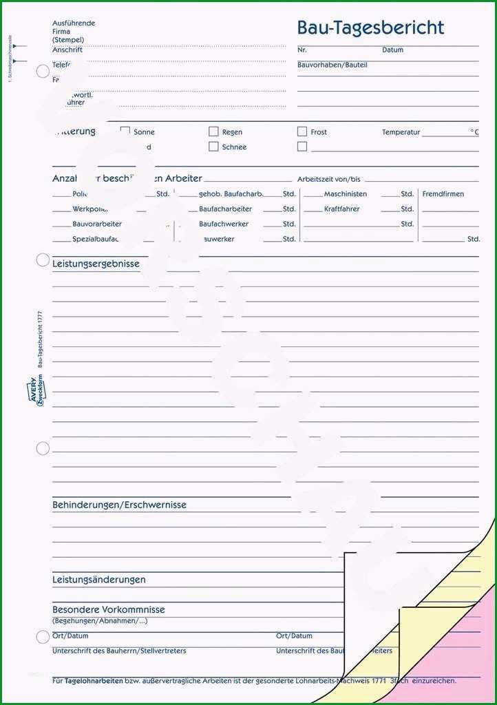 Unglaublich Bau Tagesbericht Vorlage Papacfo