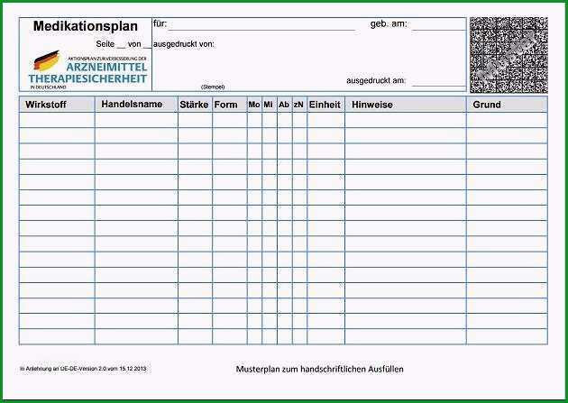 blutzucker tabelle vorlage bewundernswert medikationsplan vorlage zum als pdf focus line