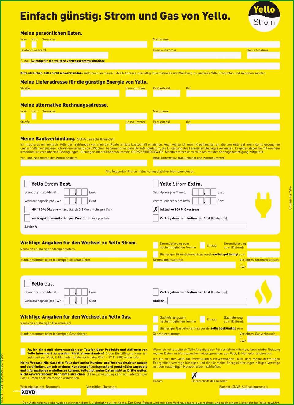 Einfach guenstig strom und gas von yello