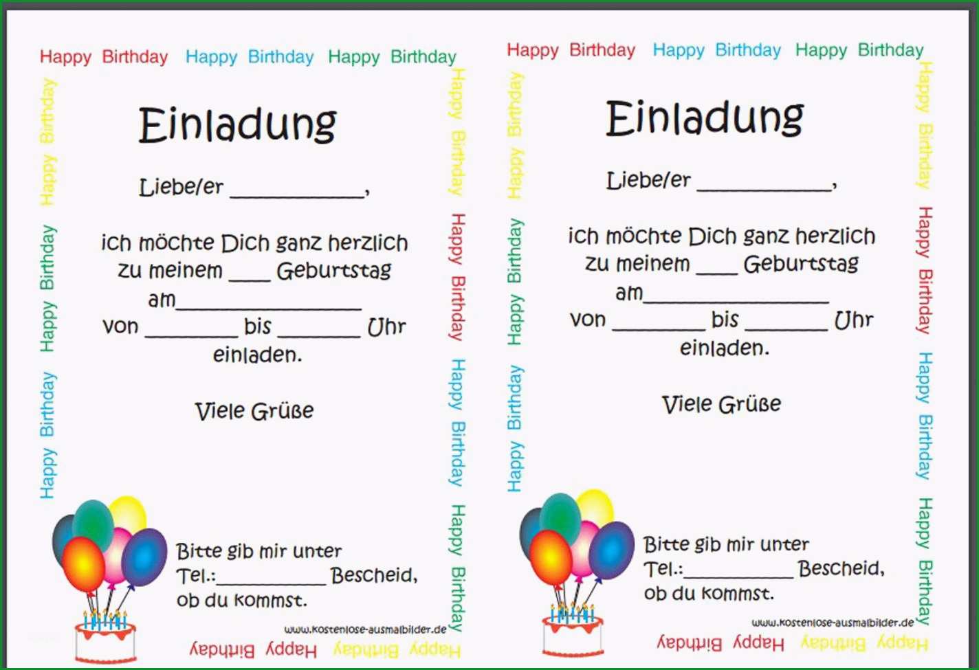 Unglaublich Einladungen Geburtstag Vorlagen Kostenlos