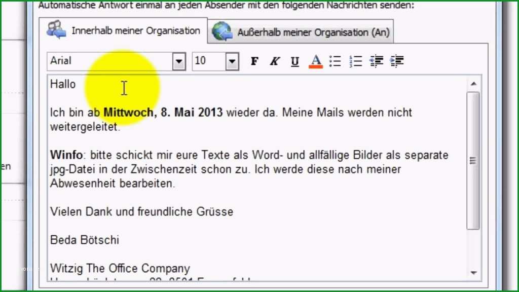 26 automatische email antwort vorlage