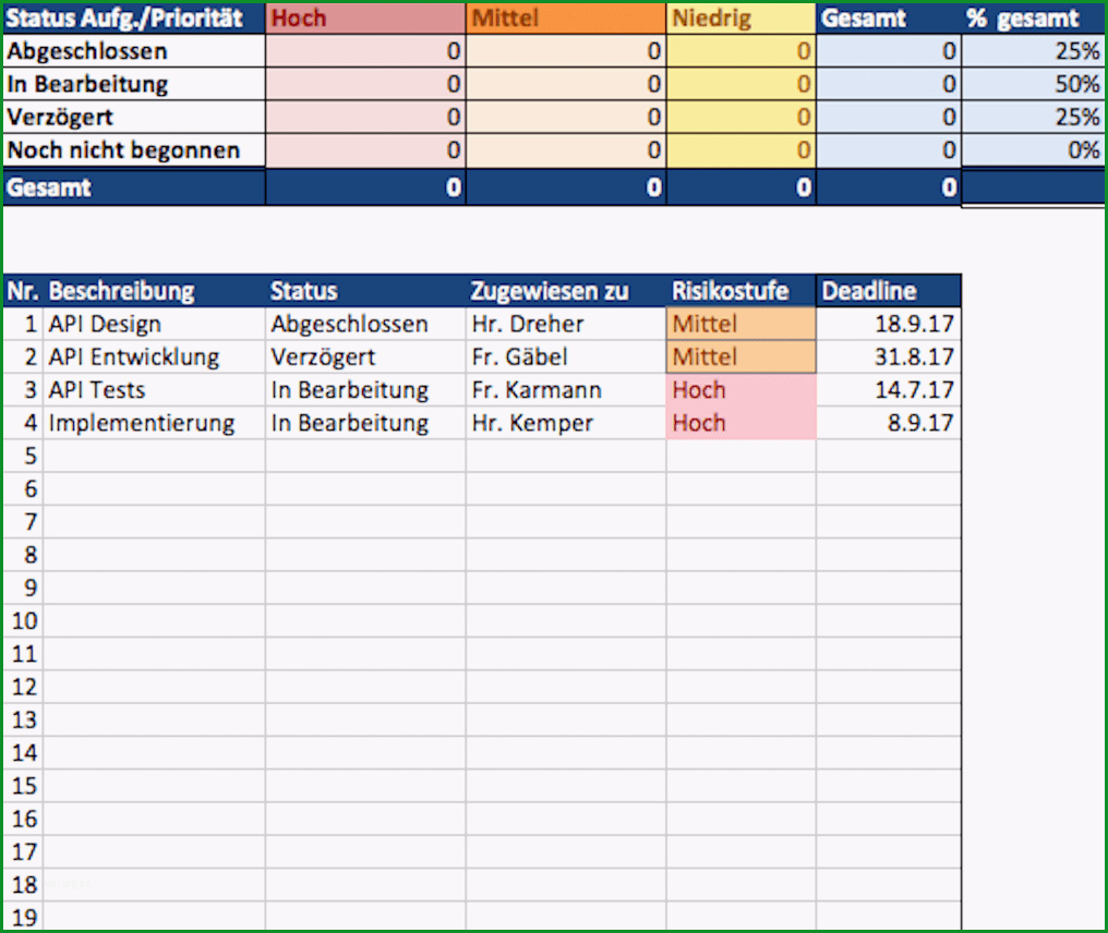 excel aufgabenliste vorlage