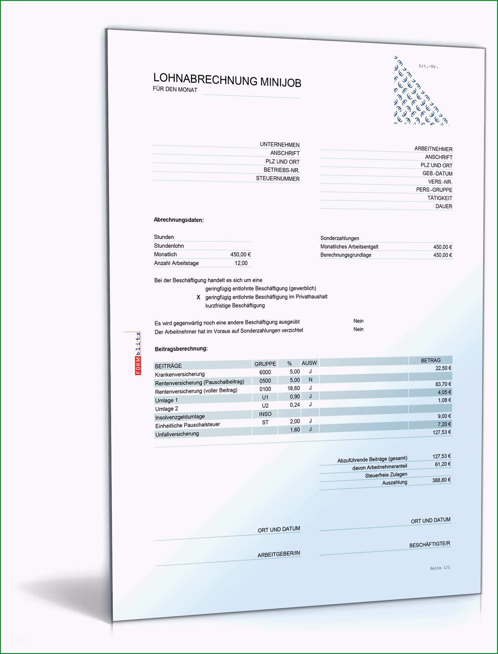 excel lohnabrechnung