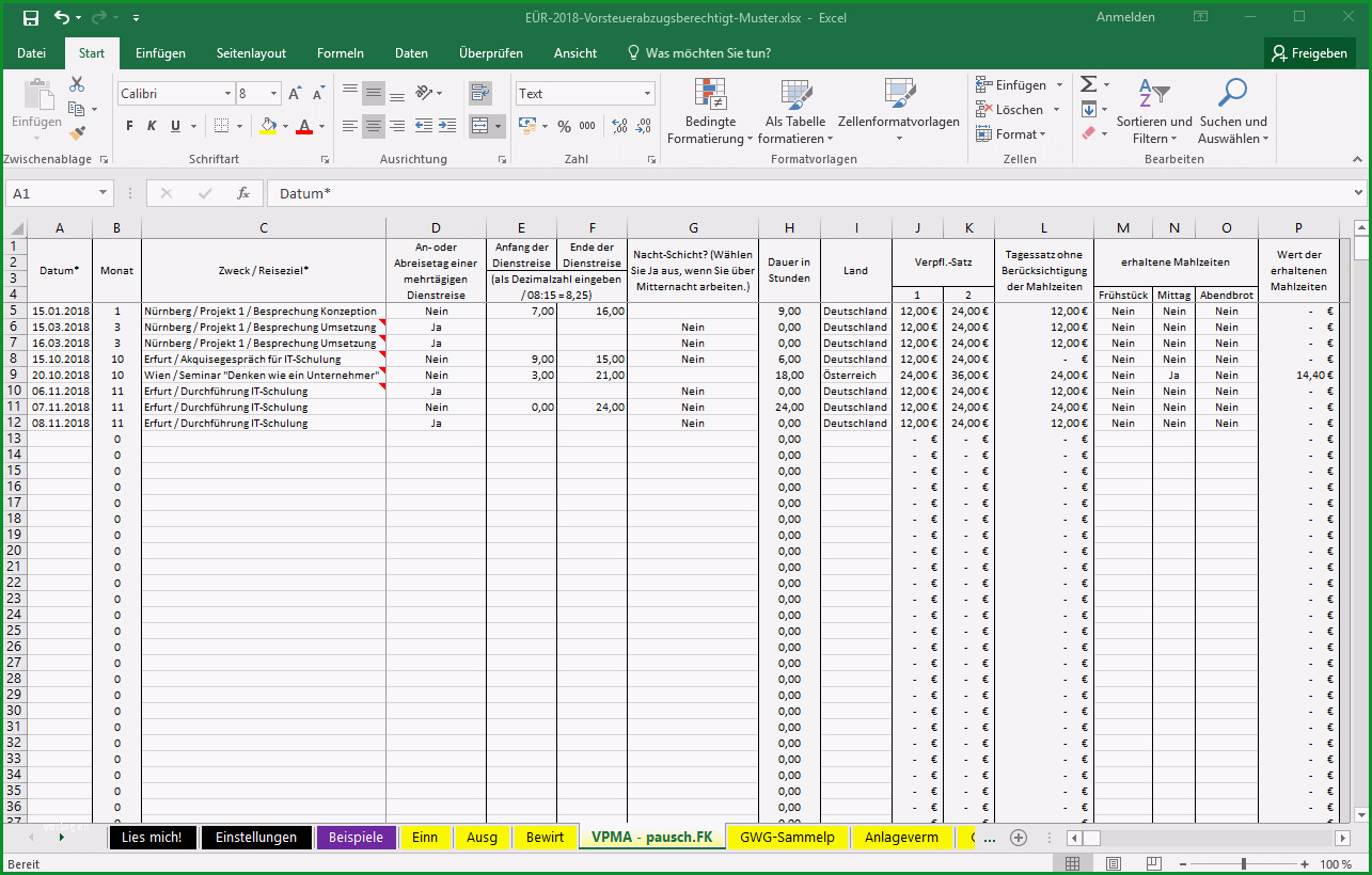 Unglaublich Excel Vorlage Einnahmenüberschussrechnung EÜr Pierre