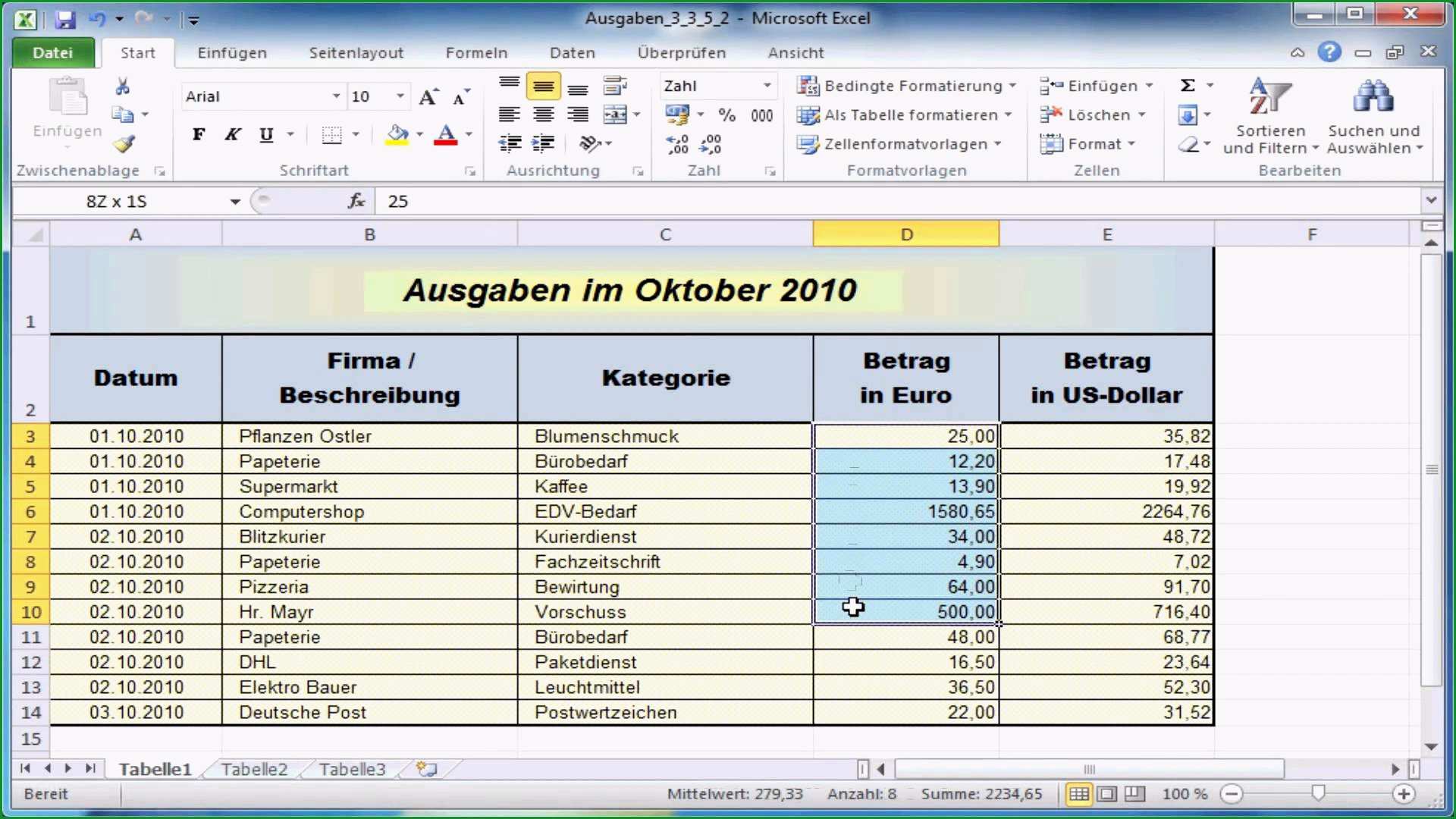 haushaltsbuch excel